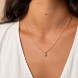 Pear Cut Bezel Set Diamond Necklace