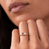 Toi et Moi Ring: 1.10ct Brown Sapphire, 0.4ct Diamond