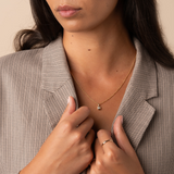 Emerald Cut Bezel Set Diamond Necklace