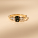 Double Orbit 1.07ct Oval Green Sapphire