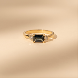 East-West Orbit 1.05ct Emerald-Cut Blue Sapphire