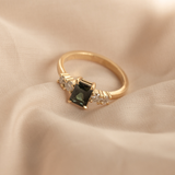 Double Orbit 1.09ct Emerald-cut Blue Sapphire