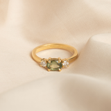 East-West Orbit 0.895ct Oval Green Sapphire