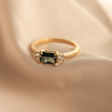 East-West Orbit 1.05ct Emerald-Cut Blue Sapphire