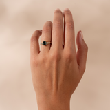 Emerald Cut Sapphire & Diamond Five Stone Ring