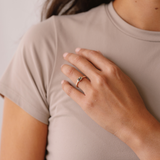 East-West 0.65ct Emerald-cut Parti Sapphire