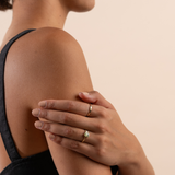 Green Sapphire & Emerald Cut Diamond Mismatch Ring