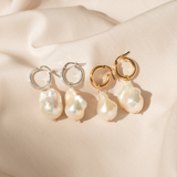 Baroque Pearl Hoops