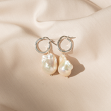 Baroque Pearl Hoops