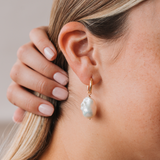 Baroque Pearl Hoops