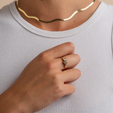 Brown Sapphire & Diamond Bezel Set Three Stone Ring