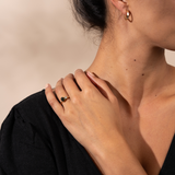 Green Sapphire & Bezel Set Diamond Mismatch Ring