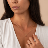 Oval Bezel Set Diamond Necklace