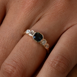 Posy 0.86ct Asscher-cut Teal Sapphire