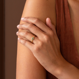 East-West 0.66ct Emerald-cut Green Sapphire