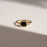 Green Sapphire Bezel Set Solitaire Ring