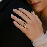 Emerald Cut Parti Sapphire with Diamonds in 18ct Yellow Gold