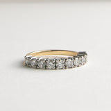 Double Claw Diamond Wedding Band in 18ct Yellow Gold and Platinum