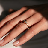 Brown Emerald Cut Sapphire with Diamonds in Yellow Gold