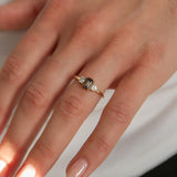 Brown Emerald Cut Sapphire with Diamonds in Yellow Gold