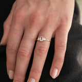Pink Emerald Cut Sapphire with Diamonds in Yellow Gold