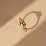 East-West 0.66ct Emerald-cut Green Sapphire