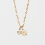 Round Bezel Set Diamond Necklace