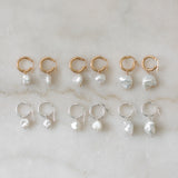 Baroque Pearl Hoops