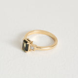 Emerald Cut Parti Sapphire with Diamonds in 18ct Yellow Gold