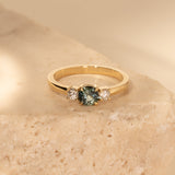 Orbit 0.6ct Round Teal Sapphire