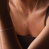 Oval Bezel Set Sapphire Necklace