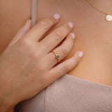 Round Bezel Set Green Sapphire