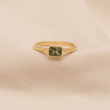 East-West 0.66ct Emerald-cut Green Sapphire