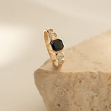 Posy 0.86ct Asscher-cut Teal Sapphire