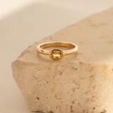 East-West 0.57ct Oval Yellow Sapphire