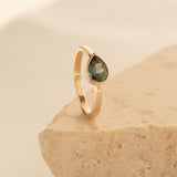 East-West 1.21ct Pear-cut Green Sapphire