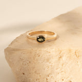 East-West 0.56ct Oval Green Sapphire