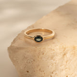East-West 0.56ct Oval Blue Sapphire