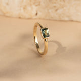 East-West 0.66ct Emerald-cut Green Sapphire