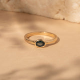 East-West 0.56ct Oval Blue Sapphire