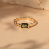 East-West 0.65ct Emerald-cut Parti Sapphire