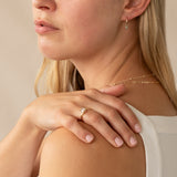 Peach Emerald Cut Sapphire with Diamonds in 18ct Yellow Gold