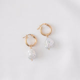 Baroque Pearl Hoops