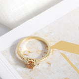 Orange Oval Sapphire with Diamonds in 18ct Yellow Gold