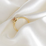 Orange Oval Sapphire with Diamonds in 18ct Yellow Gold