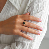 Parti Emerald Cut Sapphire with Diamonds in 18ct Yellow Gold