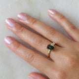 Parti Emerald Cut Sapphire with Diamonds in 18ct Yellow Gold