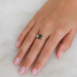 Parti Emerald Cut Sapphire with Diamonds in 18ct Yellow Gold