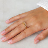 Yellow-Orange Sapphire with Baguette Diamonds in 18ct Yellow Gold