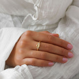 Yellow-Orange Sapphire with Baguette Diamonds in 18ct Yellow Gold